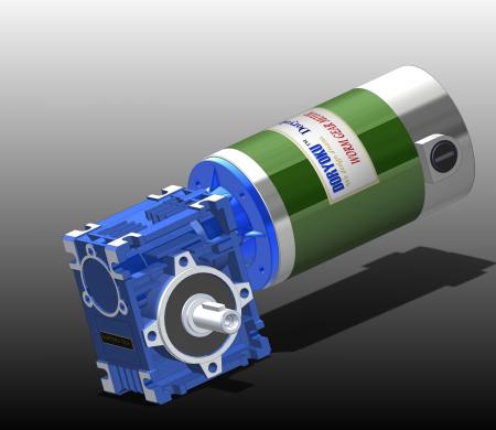 Motor de engranaje helicoidal de 160 W DIA80 - Motor de engranaje helicoidal de CC WG80S.NMRV 030 56B14 instalado en herramienta de jardín, cortacésped. NMRV 040 o 63B14 es una opción.